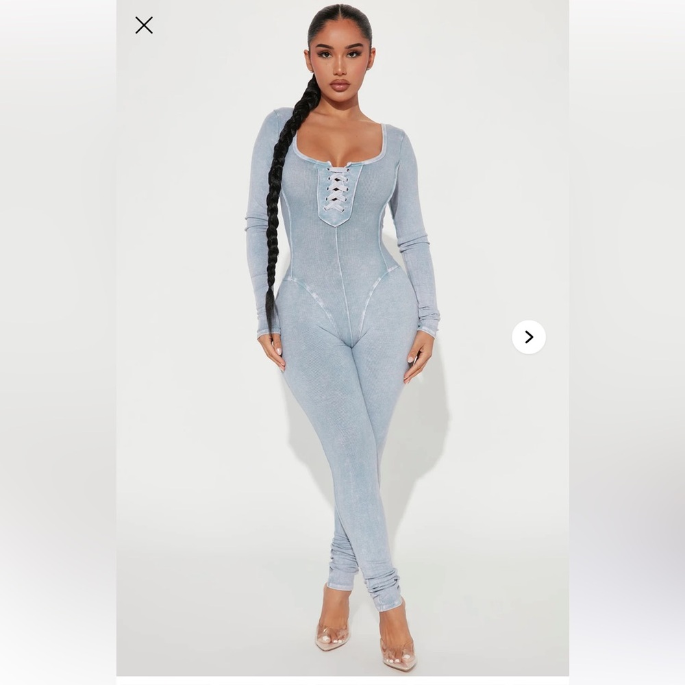 Seattle Ribbed Jumpsuit Blue